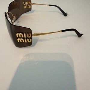 Miu Miu Black and Gold Designer Sunglasses